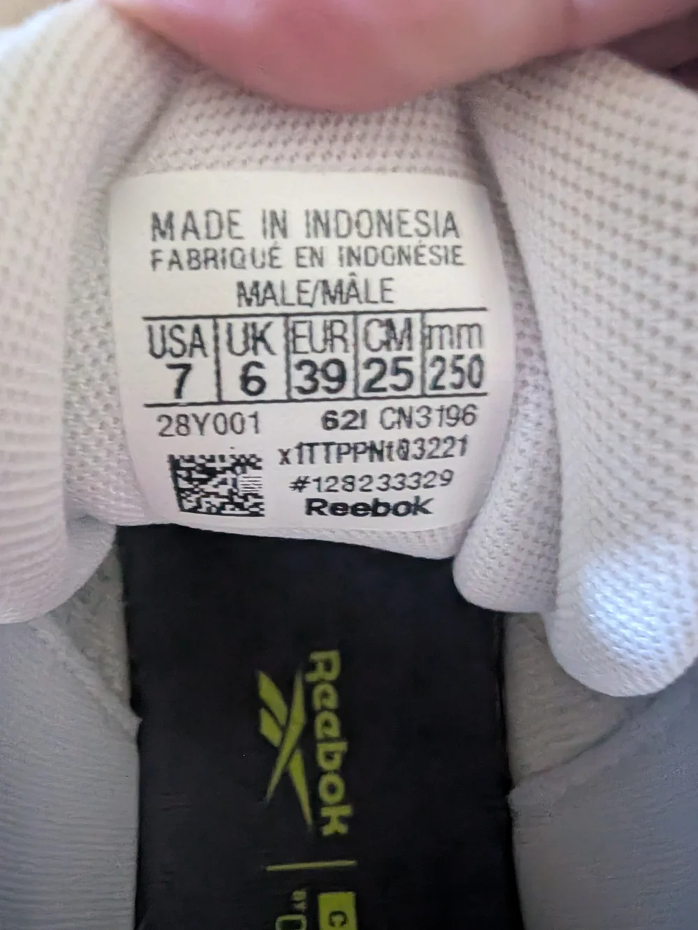 Reebok Men’s White Sneakers with Navy Accents